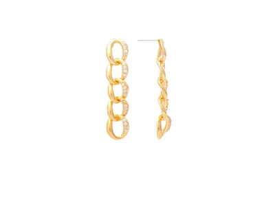 Rivka Friedman Chain Link + Cubic Zirconia Dangle Earrings
