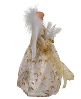 Kurt Adler 12" Battery-Operated Fiber Optic Angel Tree Topper with Color Changing Led Lights