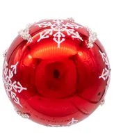 Kurt Adler 80mm Snowflake Ball Ornaments, 6 Piece Set