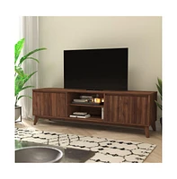 Emma+Oliver Beverly Mid-Century Modern Wooden Tv Stand With Soft Close Doors, Shelf