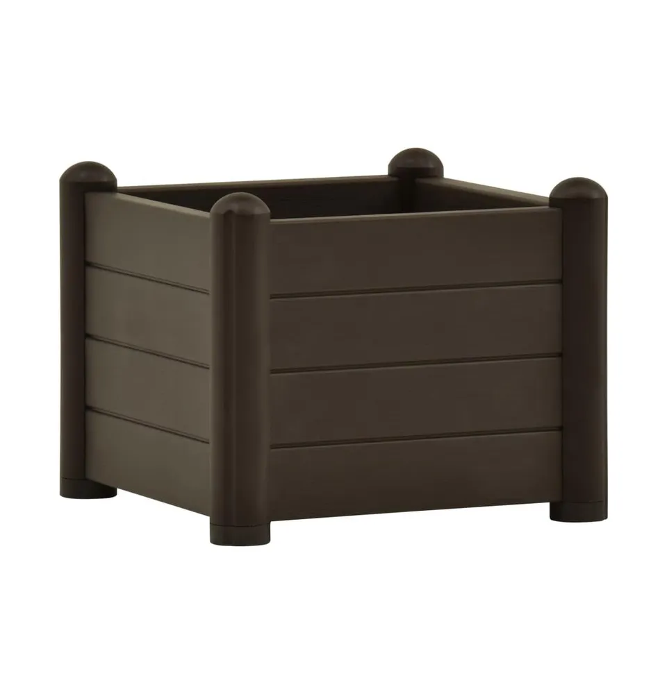 vidaXL Garden Raised Bed Pp Mocha 16.9"x16.9"x13.8"