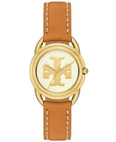 Tory Burch Women's The Miller Brown Leather Strap Watch 32mm