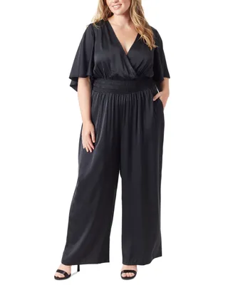 Jessica Simpson Trendy Plus Size Aria Kimono-Sleeve Jumpsuit