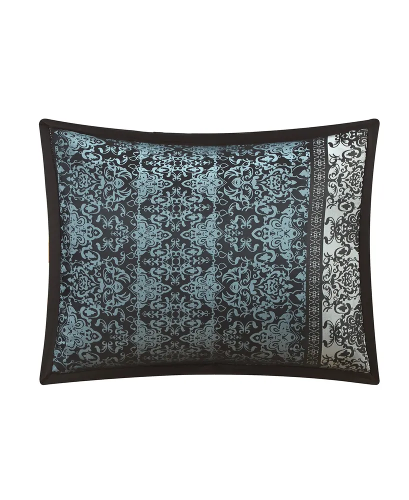 Arabesque 8-Piece Comforter Set, Black/Blue