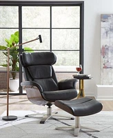 Janer Leather Swivel Chair Collection Created For Macys