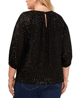 Vince Camuto Plus Sequined Dolman-Sleeve Top