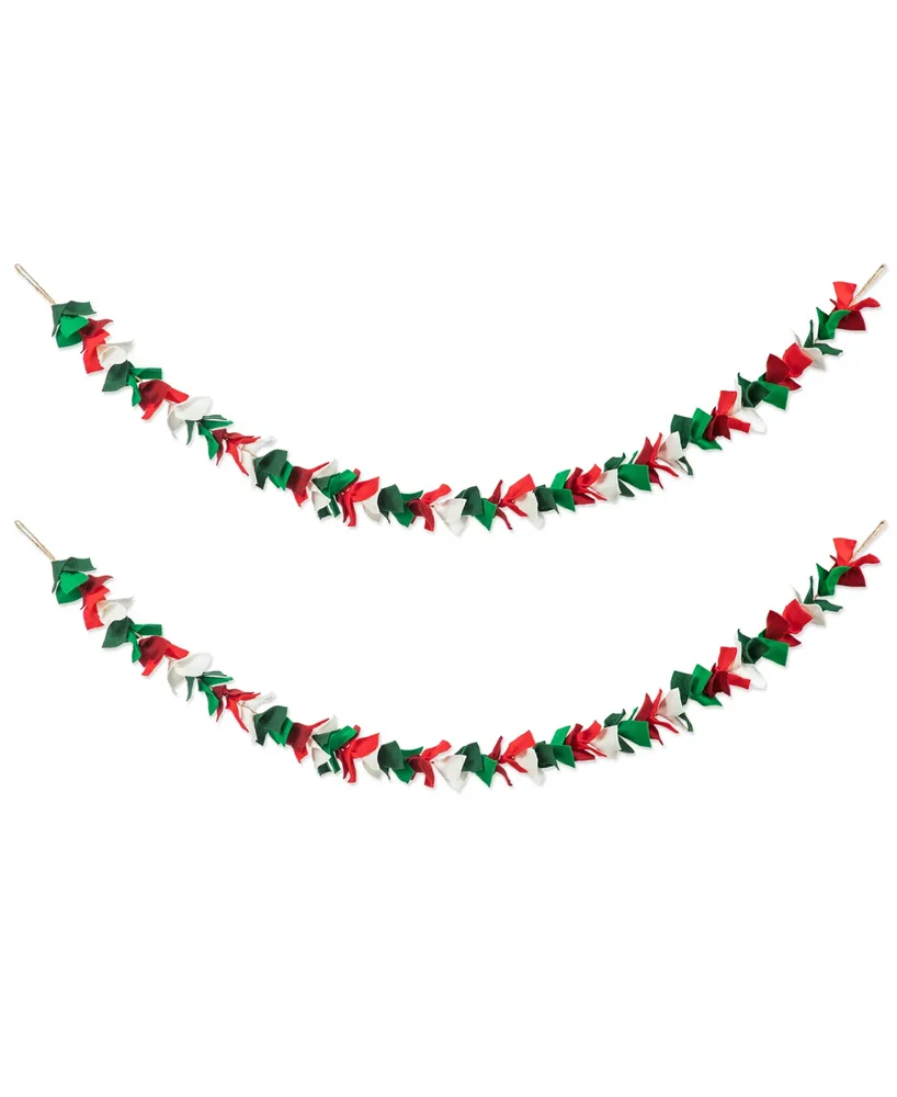 Glitzhome 2 Pack 6' Christmas Felt Garl