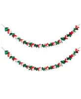 Glitzhome 2 Pack 6' Christmas Felt Garl