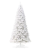 Glitzhome 10' Pre-Lit Pine Slim Artificial Christmas Tree with 800 Warm Lights, Three Function