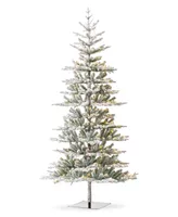 Glitzhome 10' Deluxe Pre-Lit Flocked Fir Artificial Christmas Tree with 700 Warm White Lights, Three Function