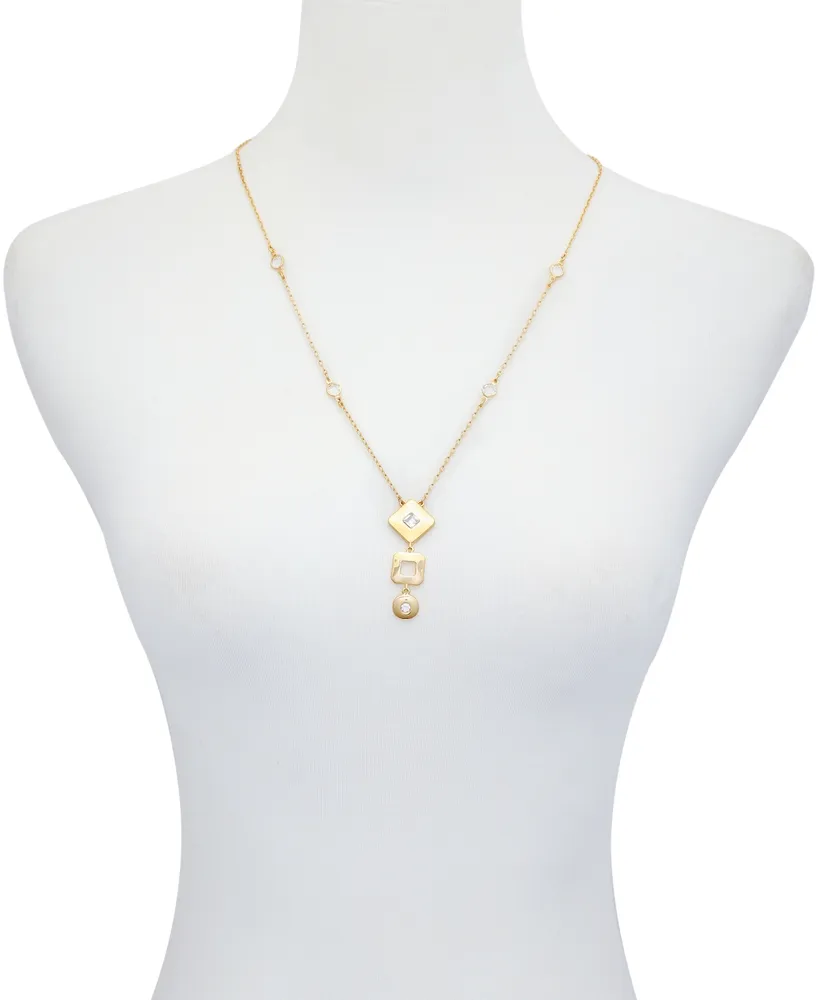 T Tahari Gold-Tone Charm Pendant Long Necklace