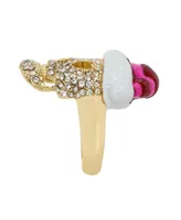 Betsey Johnson Faux Stone Santa Skull Cocktail Ring