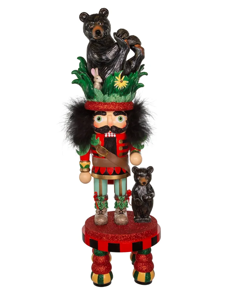 Kurt Adler 18" Hollywood Black Bear Hat Nutcracker