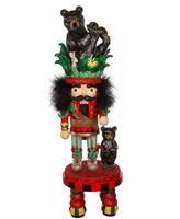 Kurt Adler 18" Hollywood Black Bear Hat Nutcracker