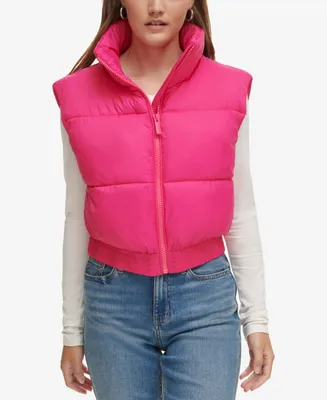 Calvin Klein Jeans Women's Extended-Shoulder Cropped Puffer Vest