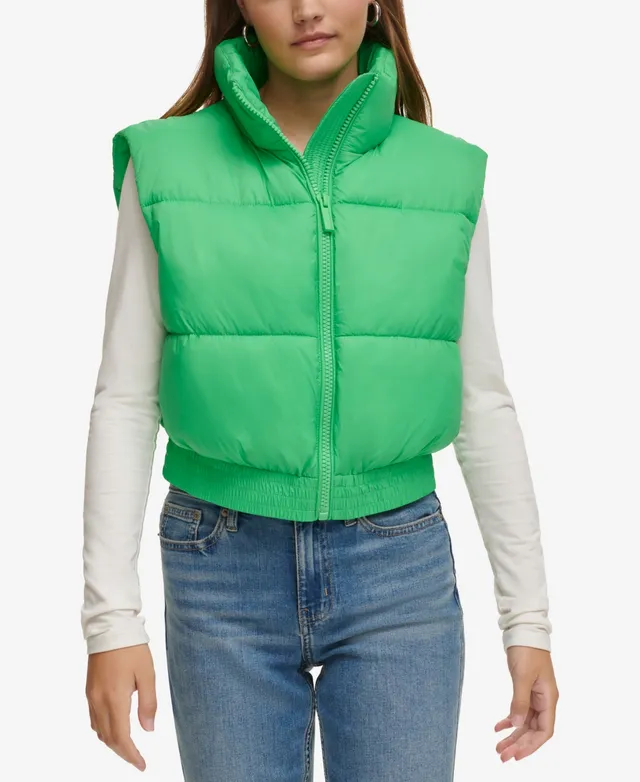 Calvin Klein Jeans Women's Extended-Shoulder Cropped Puffer Vest