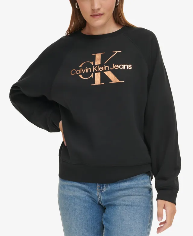 Calvin Klein Jeans iconic monogram sweatshirt in black