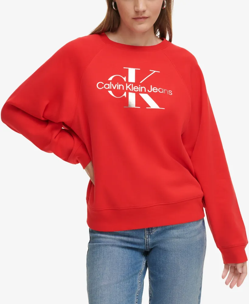 Calvin Klein Jeans Women's Monogram Logo Short-Sleeve Iconic T-Shirt