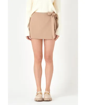 English Factory Women's Tied Strap Mini Skort