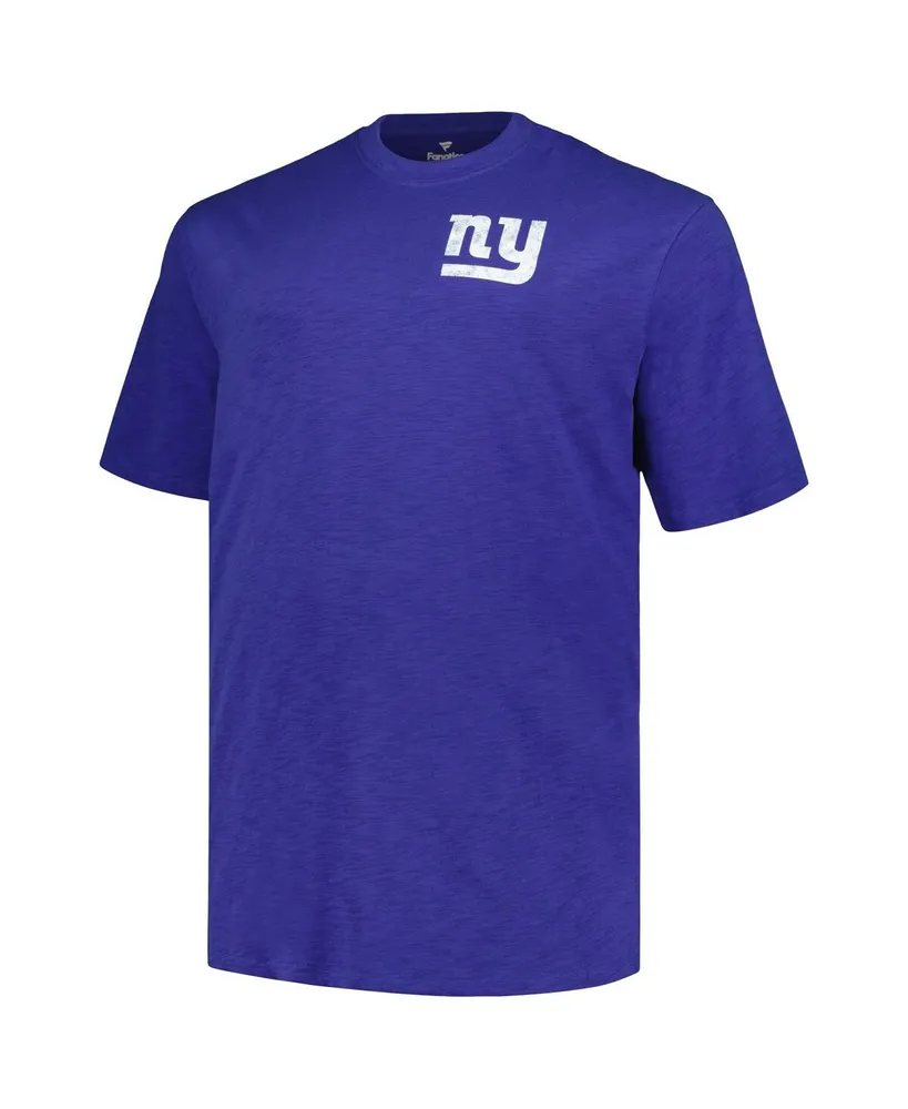 Men's Profile Royal New York Giants Big and Tall Two-Hit Throwback T-shirt