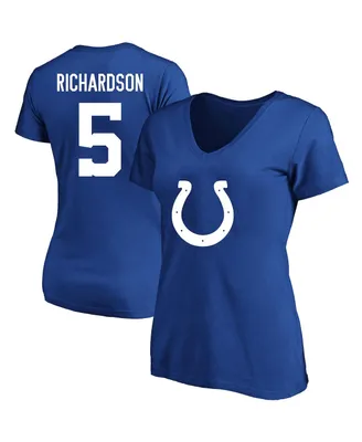 Women's Fanatics Anthony Richardson Royal Indianapolis Colts Plus Player Name and Number V-Neck T-shirt