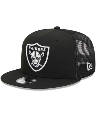 Men's New Era Black Las Vegas Raiders Main Trucker 9FIFTY Snapback Hat