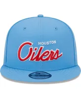 Men's New Era Light Blue Houston Oilers Gridiron Classics Main Script 9FIFTY Snapback Hat