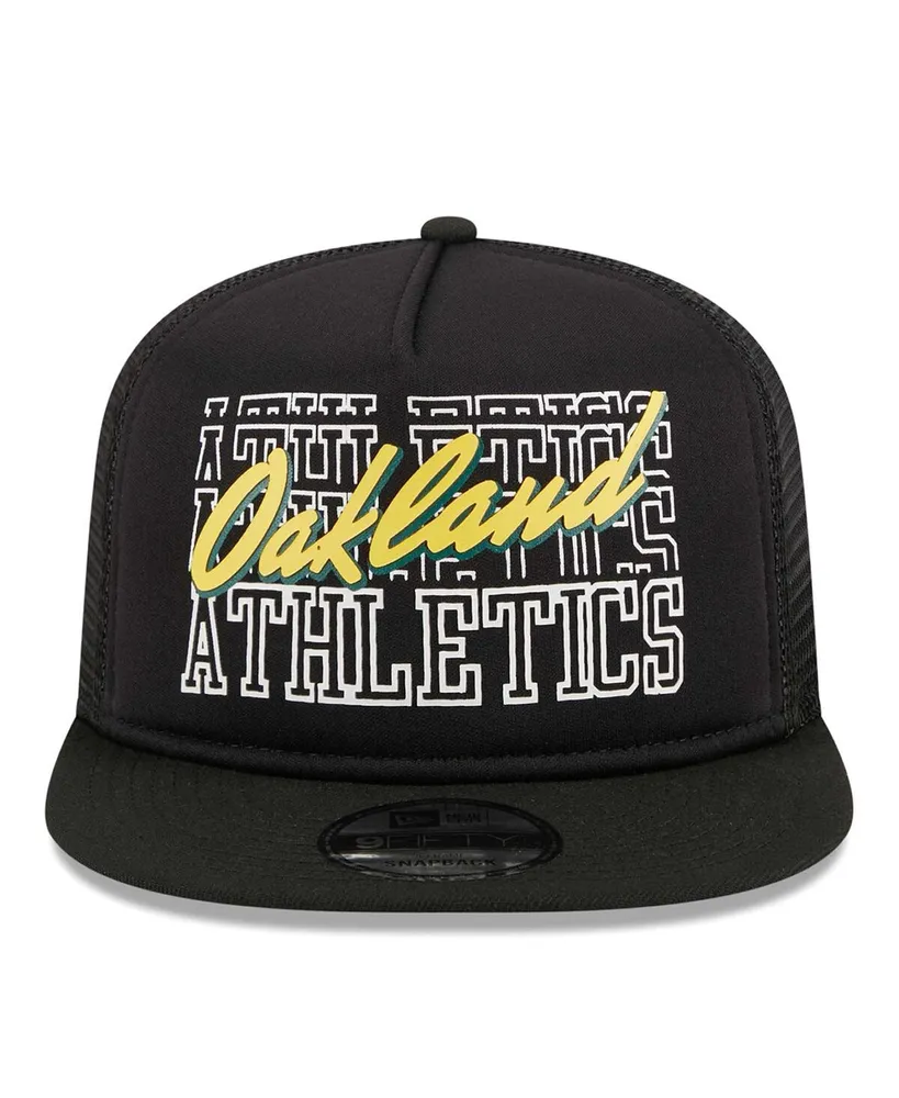 Men's New Era Black Oakland Athletics Street Team A-Frame Trucker 9FIFTY Snapback Hat