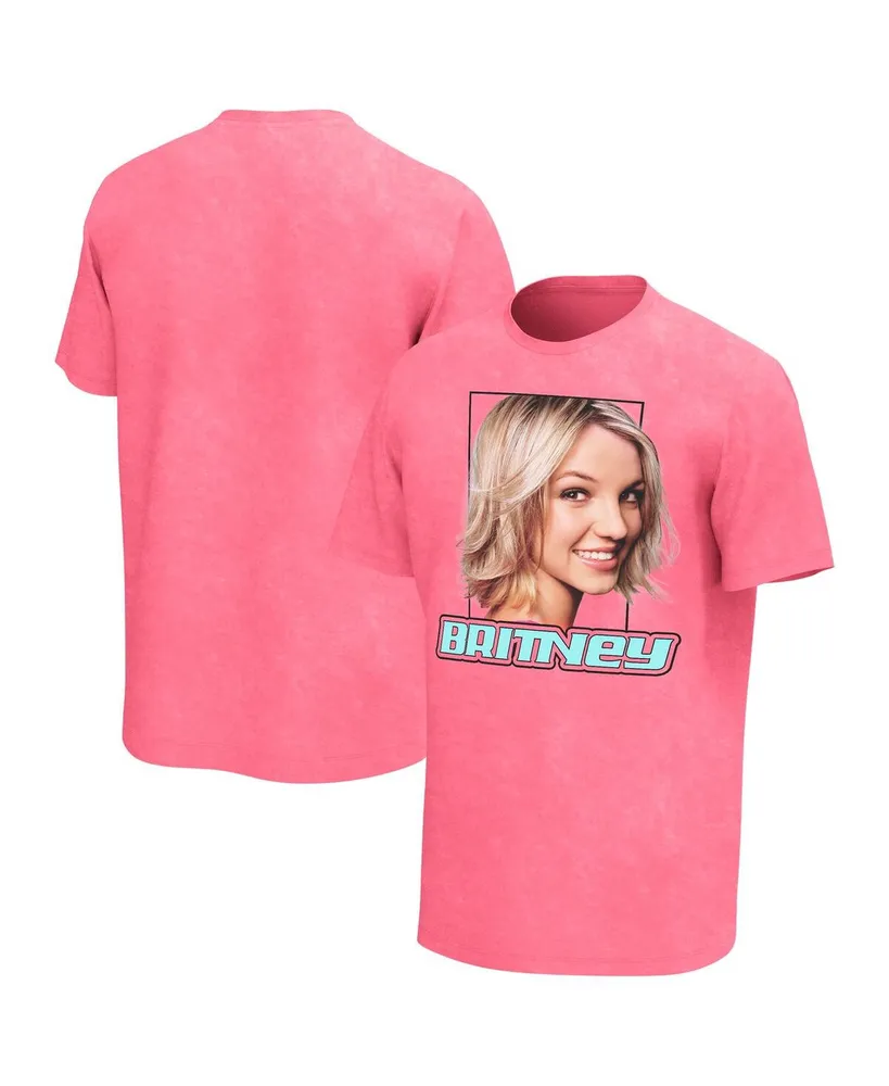 Men's Pink Britney Spears Smile Washed Graphic T-shirt