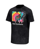 Men's Black Mtv Washed Color Logo T-shirt