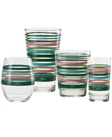 Fiesta Tropical Stripes Stemless Wine Glasses, Set of 4