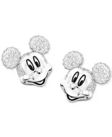 Swarovski Disney Mickey Mouse Silver-Tone Crystal Stud Earrings