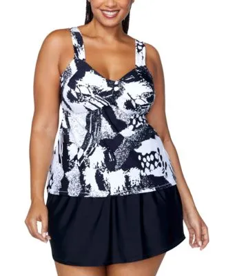 Raisins Curve Plus Size Rimini Tankini Matching Swim Skirt