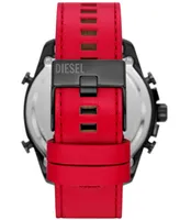 Diesel Men's Mega Chief Digital Red Leather Watch 51mm