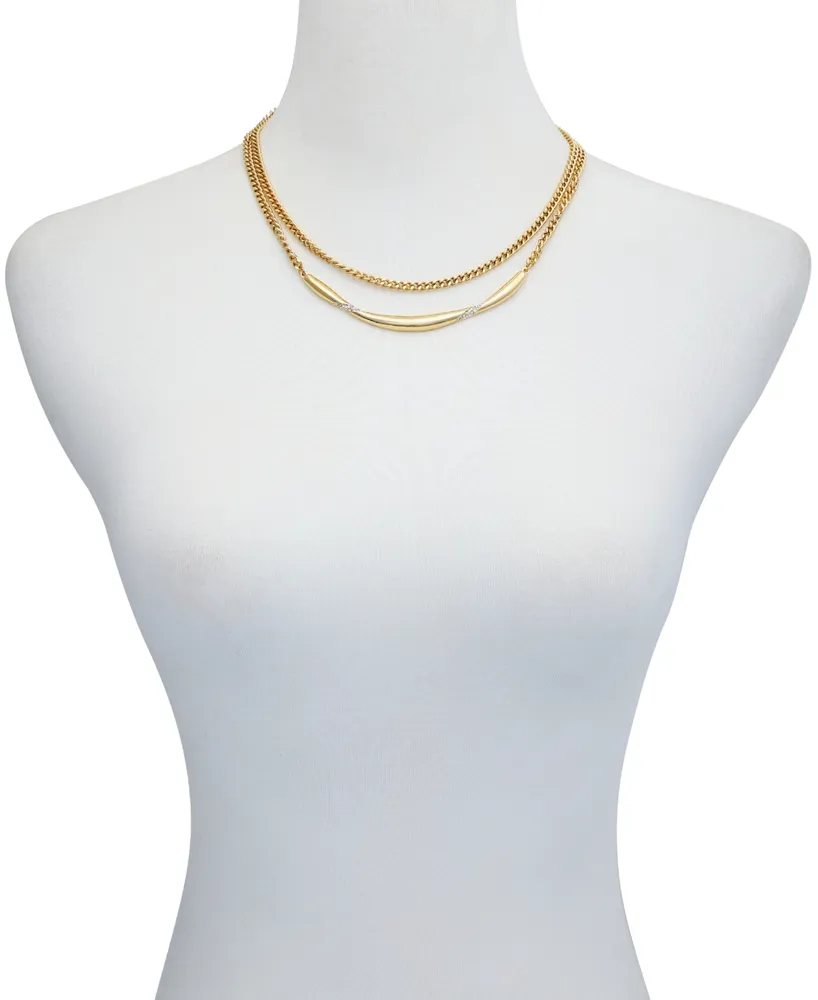 Vince Camuto Gold-Tone Layered Curb Chain Necklace, 18" + 2" Extender