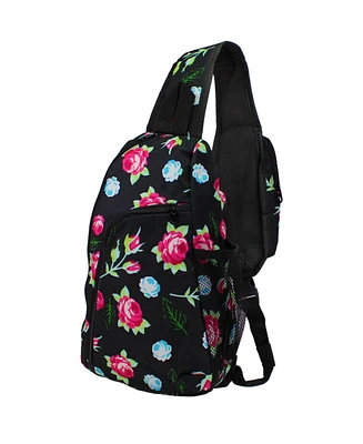 World Traveler Floral 14-Inch Trendy Crossbody Bag for Women