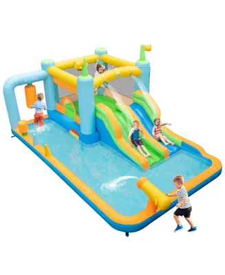 Inflatable Water Slide Giant Kids Bounce House Park Splash Pool without Blower