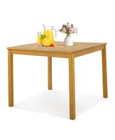 Costway Patio Dining Table Acacia Wood Square Outdoor Bistro