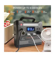 Alpha Digital 320W Portable Power Station- 298Wh/93120mAh, 8x Outputs: Ac/12V Dc/Usb