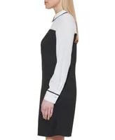 Tommy Hilfiger Petite Colorblocked Layered-Look Dress