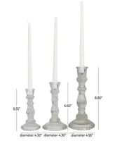 The Novogratz Clear Glass Candle Holder, Set of 3