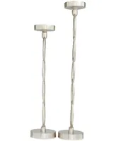 Aluminum Geometric Candle Holder 23" and 19" H, Set of 2