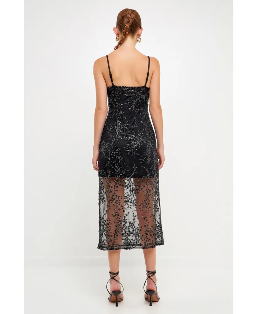 endless rose Women's Sequins Embroidered Cocktail Dress