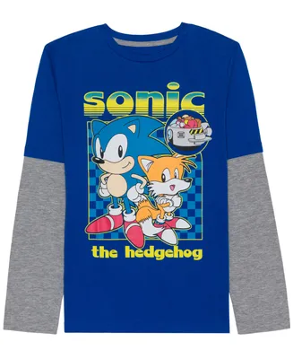 Hybrid Big Boys Sonic Long Sleeve Crewneck Graphic T-shirt