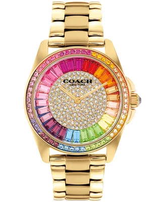 Coach Women's Greyson Rainbow Gold-Tone Stainless Steel Watch 36mm