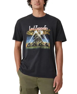 Cotton On Men's Premium Loose Fit Music T-shirt - Pro Black, Led Zeppelin