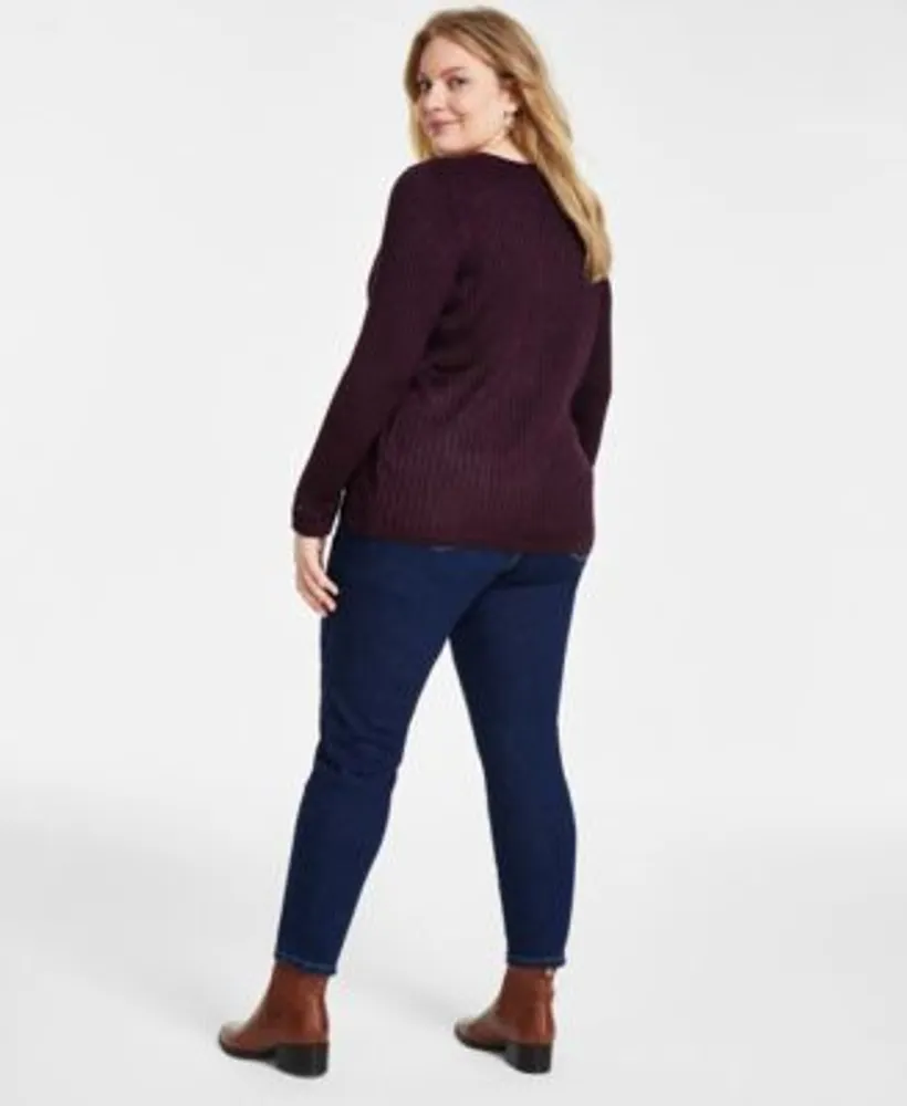 Tommy Hilfiger Plus Size Ribbed Sweater Gramercy Pull On Jeans