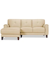Closeout! Ashlinn 86" 2-Pc. Pastel Leather Sectional, Created for Macy's