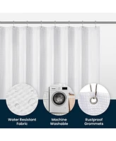 72" W x 72" H Waffle Weave Fabric Shower Curtain
