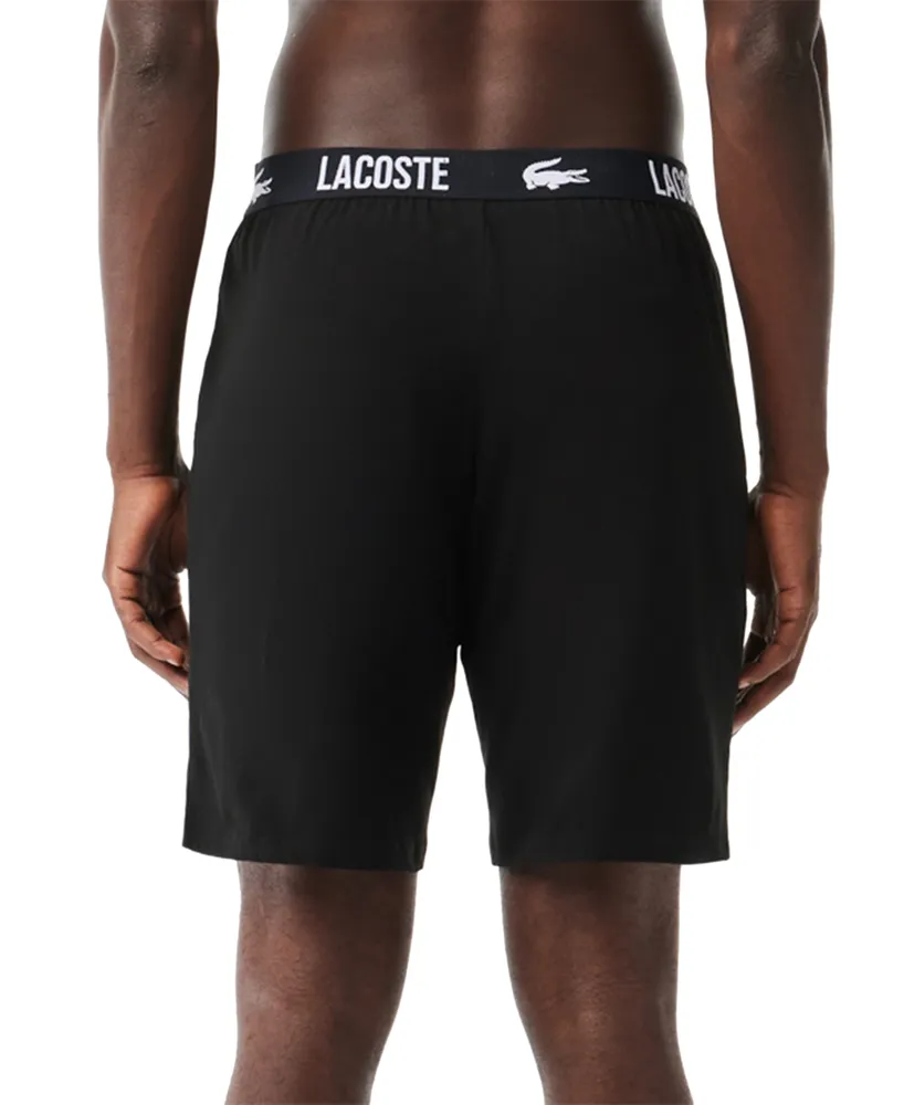 Lacoste Men's Straight Fit Logo Band Pajama Shorts